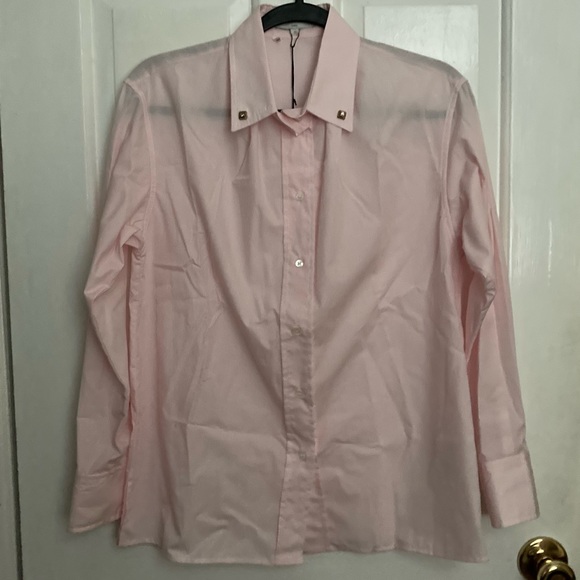 Sandro Pollie Studded Striped Cotton-poplin Shirt - Picture 5 of 16